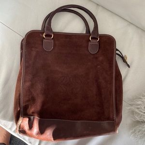 Brown Genuine Suede Tote